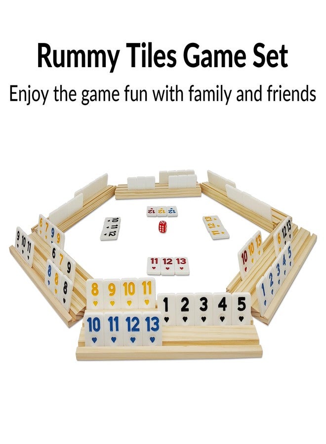 MIDOLITE Rummy Cube 6 Player Edition with 6 Wooden Racks, Rummy Cube Game with Case 6 Players with Portable Case 160 Tiles Rummy Cube Travel Game Set for Family Adults Kids - Image 2